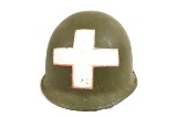 WWII Willy's M1 Medic Combat Helmet Manf. by Schlueter w/ Liner - Rear Seam/Swivel Bale