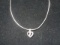 14k White Gold Chain w/ Diamond Heart Pendant