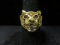14k Gold Lion's Head Ring w/ Ruby Eyes and CZ Stone in Mouth-Size 7.5