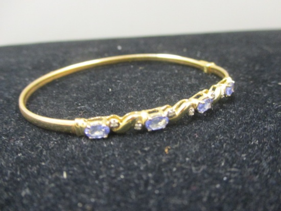 14k Gold Tanzanite & Diamond Bracelet