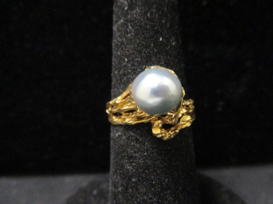 14k Gold Pearl Ring- Size 6