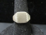 Sterling Silver Signet Ring- Size 8.5- Not Engraved