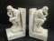 Pair of Plaster Thinking Man Bookends