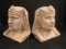 Pair of Plaster Pharaoh Bust Bookends