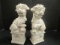 Pair of Plaster Foo Dog Statues