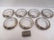 Seven Frank & Whiting Sterling and Clear Glass Coasters and Sterling Silver