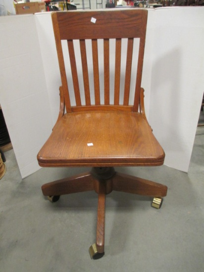 Oak Rolling Office Chair