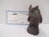 Cairn Studio, Timothy Wolfe 1985 Southern Screech Owl with COA