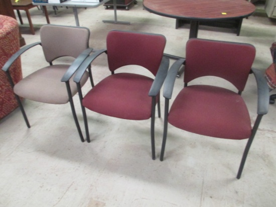 Three Teknion Metal Frame Arm Chairs