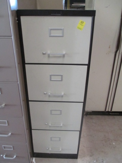 4 Drawer Black/Cream File Cabinet (non locking)