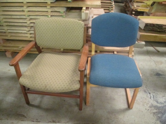 Holsag Canada Wood Frame Chair with Upholstered Seat/Back and Wood Arm Chair