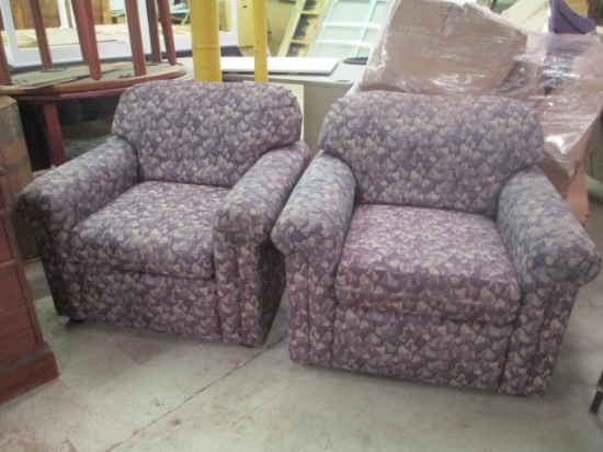 Pair of Flexsteel Leaf Design Upholstered Chairs