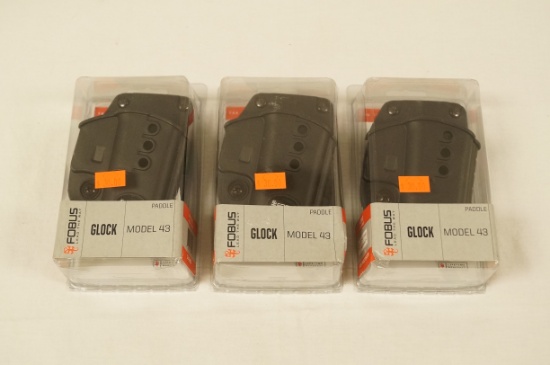 3 NIB Fobus Paddle Holsters for Glock Model 43 - GL43ND