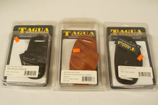 3 NIB Tagua Gunleather Right Handed Quick Draw Belt Holsters