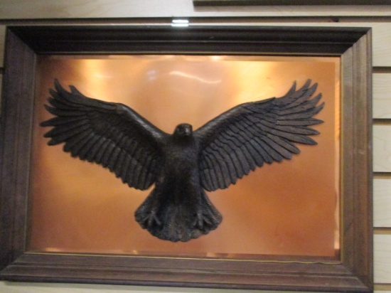 Framed 3D Eagle Relief on Copper