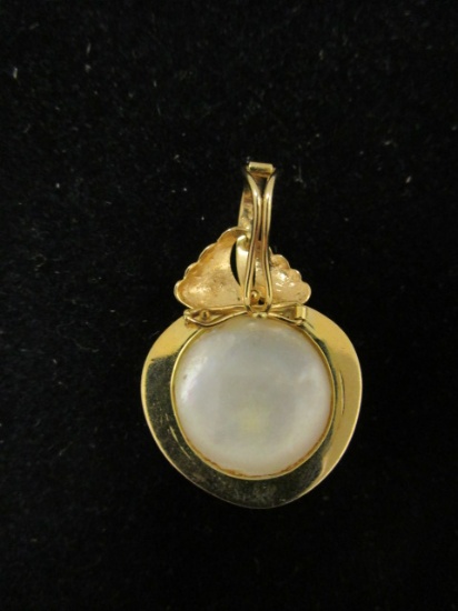 14k Gold Pearl Necklace Slide