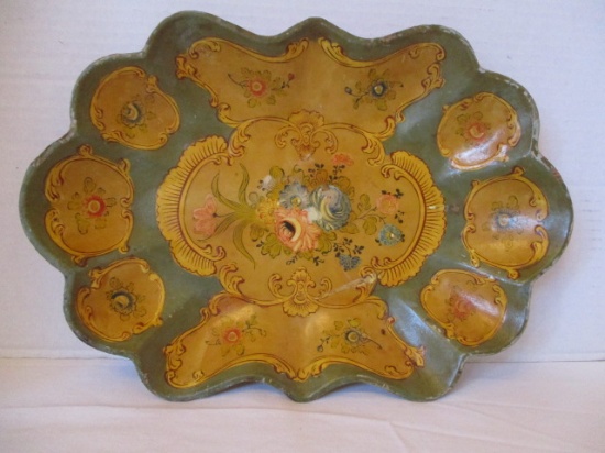 Papier Mache Tray Hand Painted Early 1900's