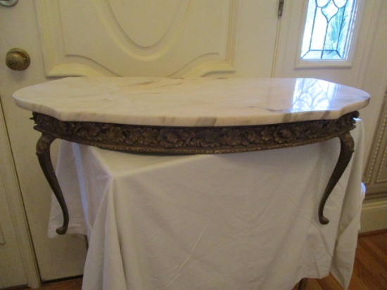 Italian Console Table Marble Top Gilt Early 1900's