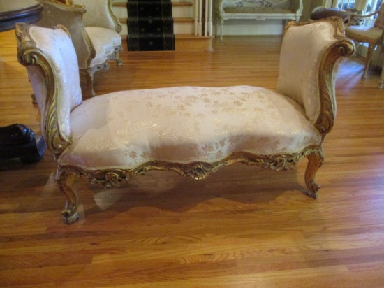 18th Century Italian Upholstered Gilt Bench