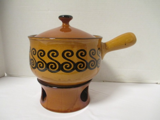 Mid Century Bean Pot with Warming Stand
