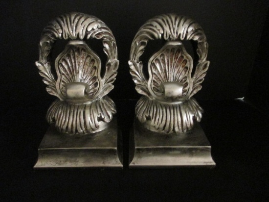 Decorative Silver Colored Bookends