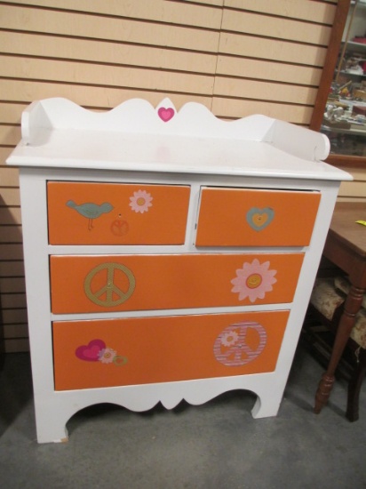 Painted 2 over 2 Dresser/Changing Table