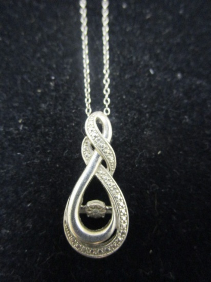 Sterling Silver CZ Pendant on Sterling Chain