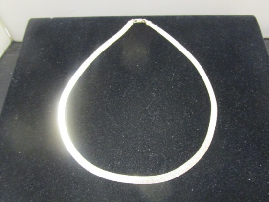 Sterling Silver Etched Herringbone Chain