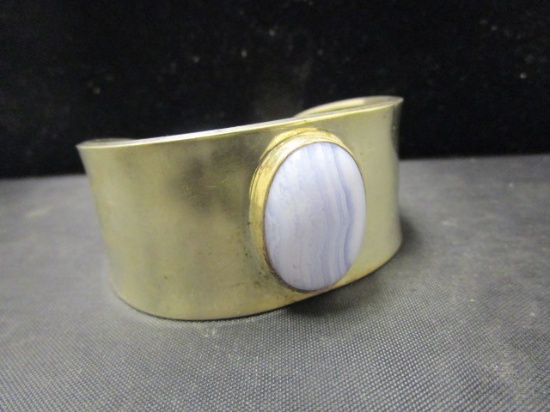 Sterling Silver Cuff Bracelet w/ Lavender Stone
