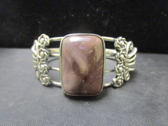 Sterling Silver Cuff Bracelet w/ Purple Stone