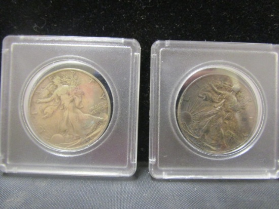 2 Walking Liberty Silver Half Dollars- 1944, 1945