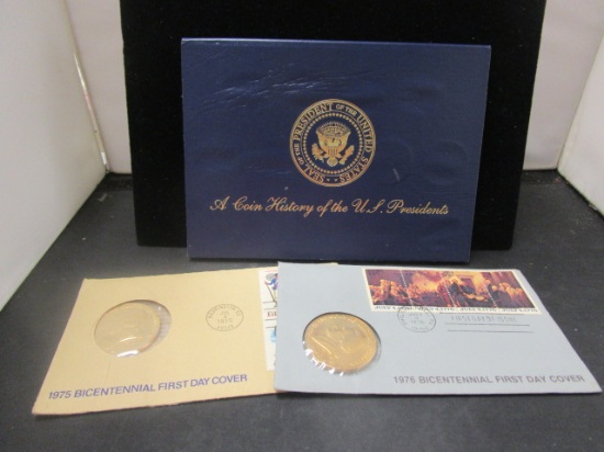 1975 & 1976 Bicentennial First Day Covers and US Presidents Tokens