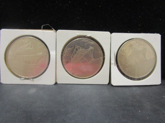 3 Commemoratives Cruise Ship Tokens