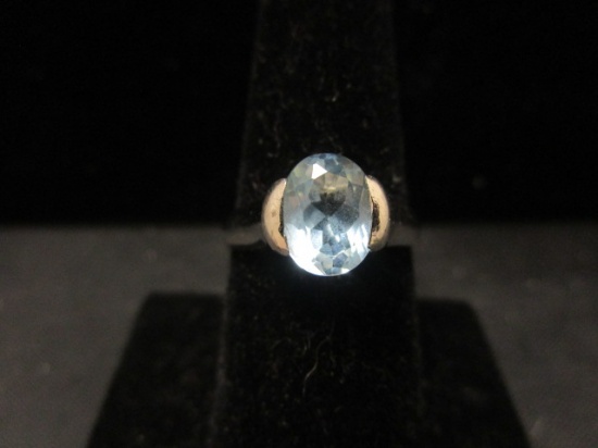 Sterling Silver Blue Topaz Ring- Size 8.5