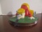 Cast Metal Golfer Blowing Ball Into Hole Bookend/Door Stop