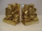 Pair of Gold Magnolia Blossom Bookends