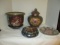 Oriental Design Planter, Ginger Jar, Lidded Dish and Plate