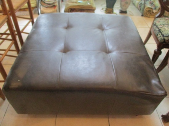 Large Faux Leather Ottoman/Table
