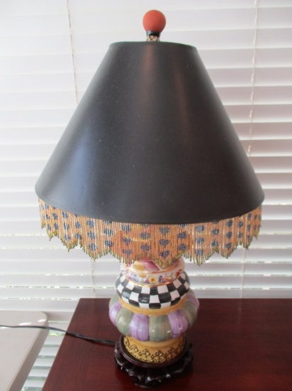 MacKenzie-Childs Lighthouse Lamp with Beaded Edge Shade
