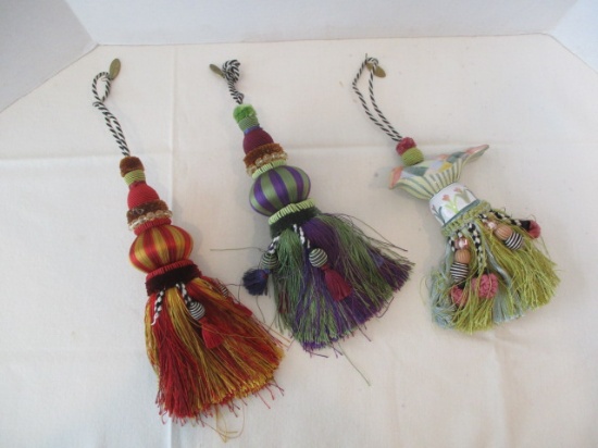 MacKenzie-Childs Tassels-(2)Bibelots and (1)Bird