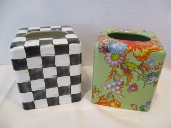 MacKenzie-Childs Courtly Check and Flower Market Enamelware Tissue