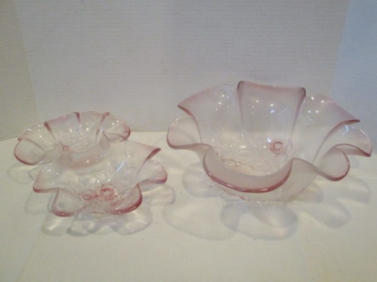 Flower Petal Center Piece Bowl and Double Flower Tidbit Dish