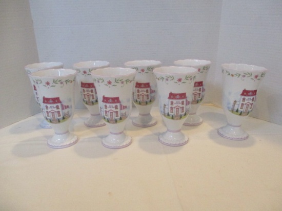 Eight Lenox "The Lenox Village" Parfait Cups