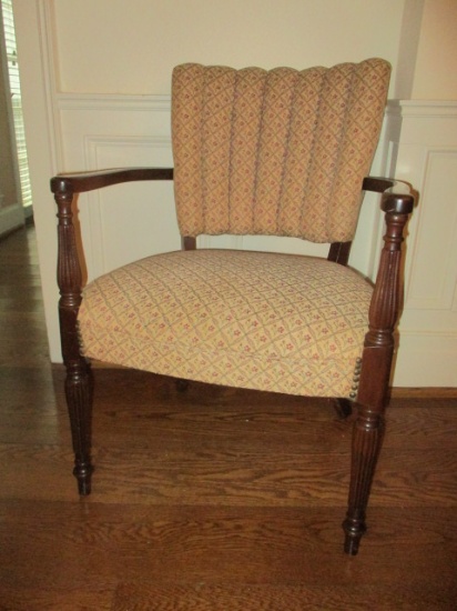 Upholstered Armchair with Shell Back