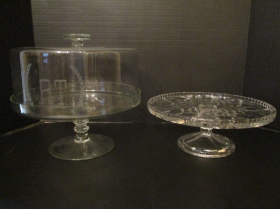 Crystal Cake Stand and Domed Crystal Cake Stand