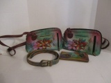 Anuschka Purses and Wallet and Signed Ladies Belt