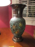 Metal Embossed Vase