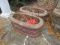 Pair of Large Oval Painted Concrete Planters