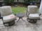 Pair of Swiveling/Rocking Metal Chairs with Removable Cushions and