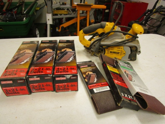 DeWalt 3" x 21" Belt Sander and Extra Belts